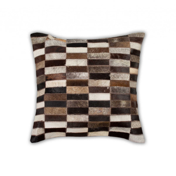 18" x 18" x 5" Superb Tricolor Torino Kobe Cowhide  Pillow