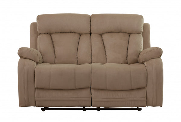 40" Modern Beige Fabric Loveseat