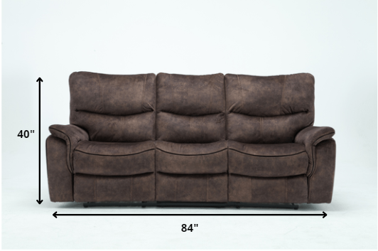 40" Elegant Dark Brown Fabric Sofa