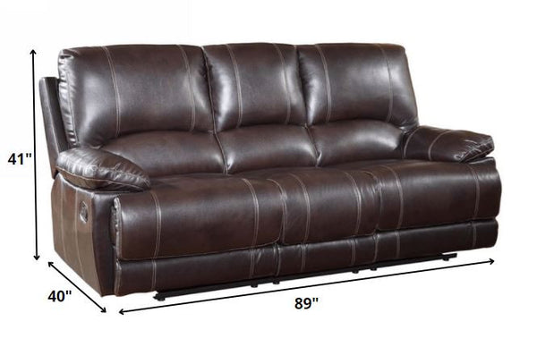 165" Stylish Brown Leather Couch Set