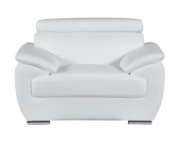 32" to 38" White Captivating Leather Chair