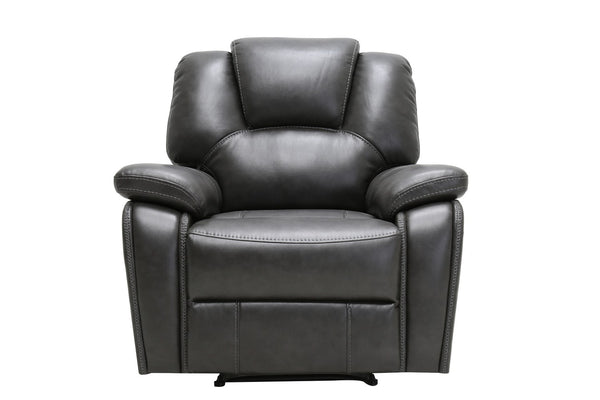 40" Grey Contemporary Leather Reclining Chair