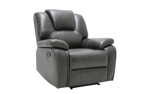 40" Grey Contemporary Leather Reclining Chair