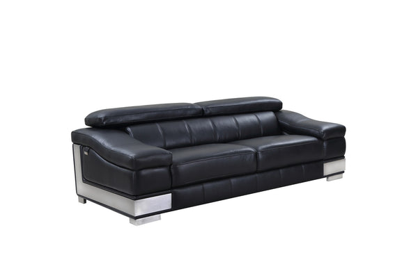 31to 39" Modern Black Leather Sofa