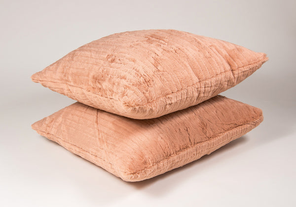 18" x 18" x 5" Rose Faux Fur  Pillow 2 Pack