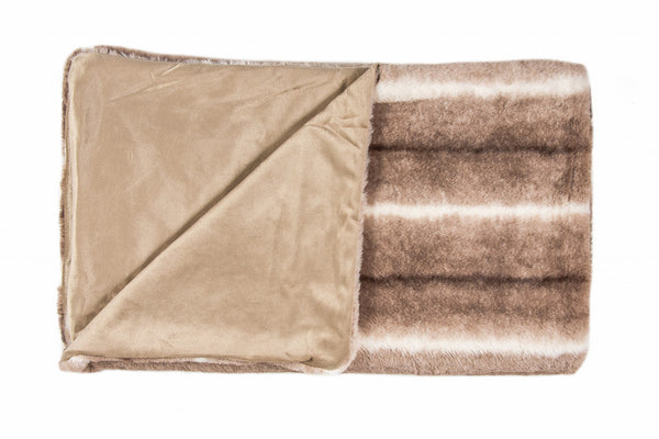 50" x 70" Taupe Faux Fur Throw