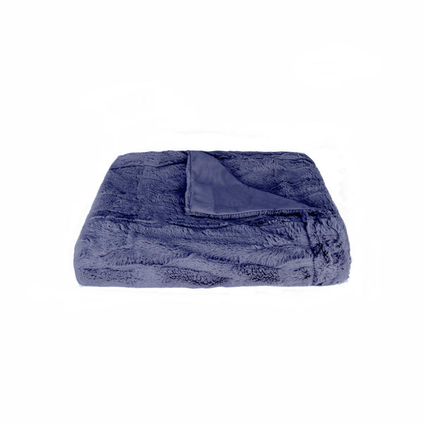 50" x 70" x 2" Indigo Faux Fur Throw