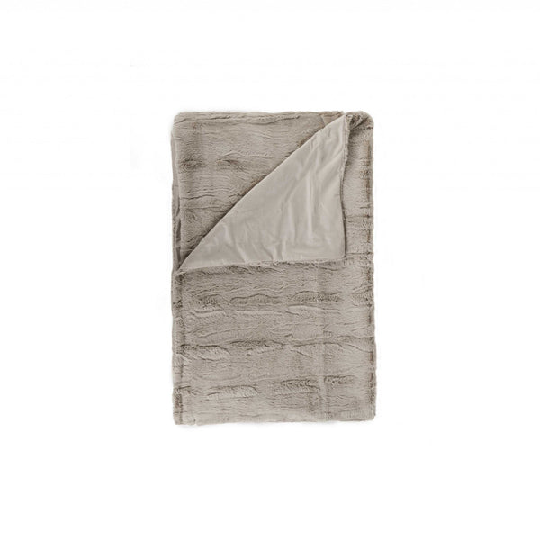 50" x 70" x 2" Oatmeal Faux Fur - Throw