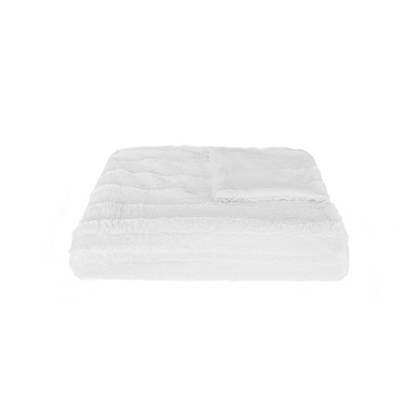 50" x 70" x 2" Off White Faux Fur - Throw