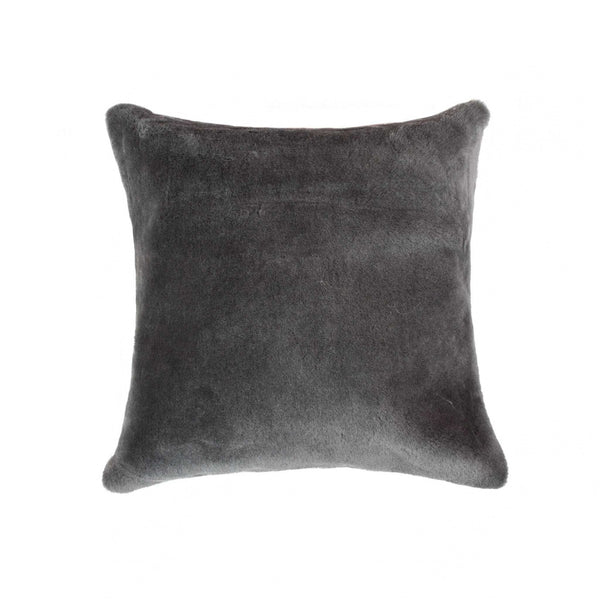 18" x 18" x 5" Grey Nelson Sheepskin  Pillow