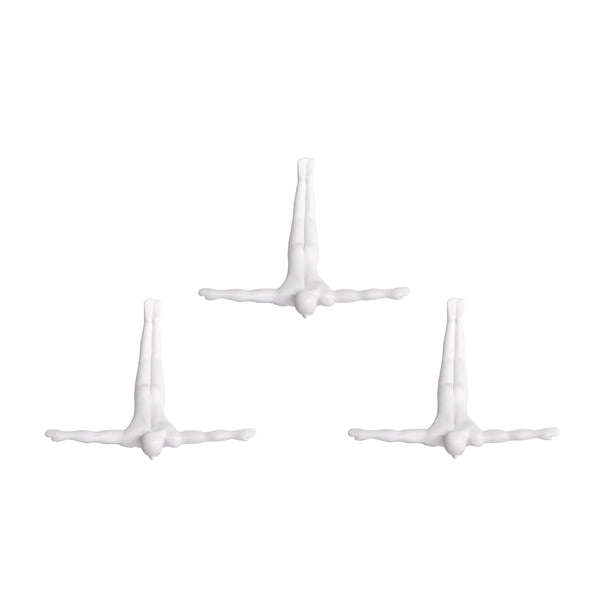 6.5" x 2.5" x 6.5" Wall Diver - White 3-Pack