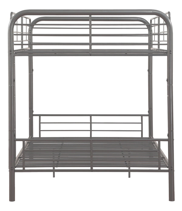 79' X 42' X 61' Gunmetal Metal Twin Over Twin Bunk Bed