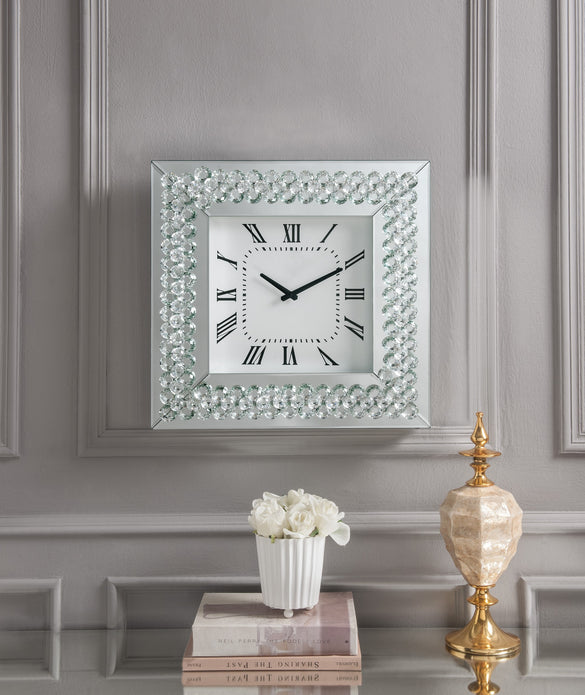 Bling Square Faux Crystal Wall Clock