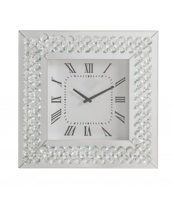 Bling Square Faux Crystal Wall Clock