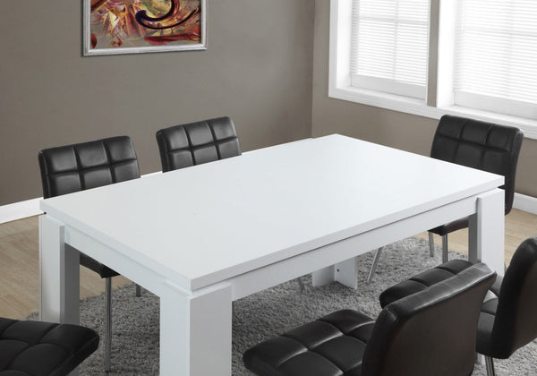 35.5" x 59" x 30" White Particle Board Hollow Core and MDF  Dining Table