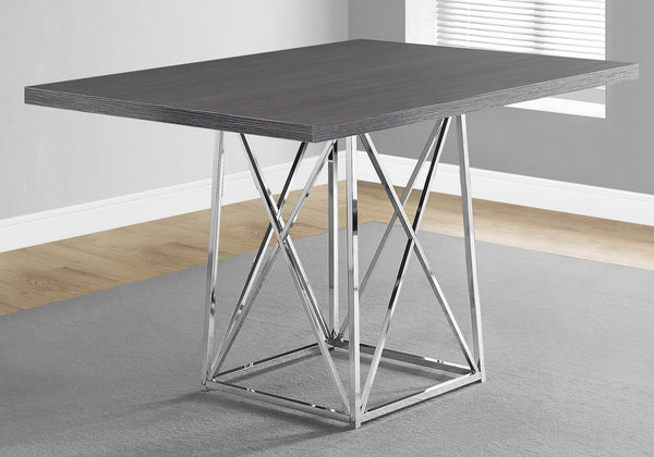 36" x 48" 31" Grey  Particle Board ad Chrome Metal  Dining Table