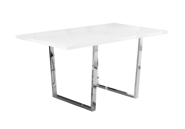 35.5" x 59" x 30.25" White Particle Board Metal  Dining Table