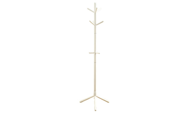 16.25" x 16.25" x 69" White Solid Wood  Coat Rack