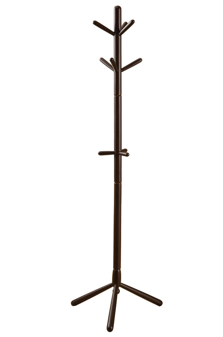 16.25" x 16.25" x 69" Cappuccino Solid Wood  Coat Rack