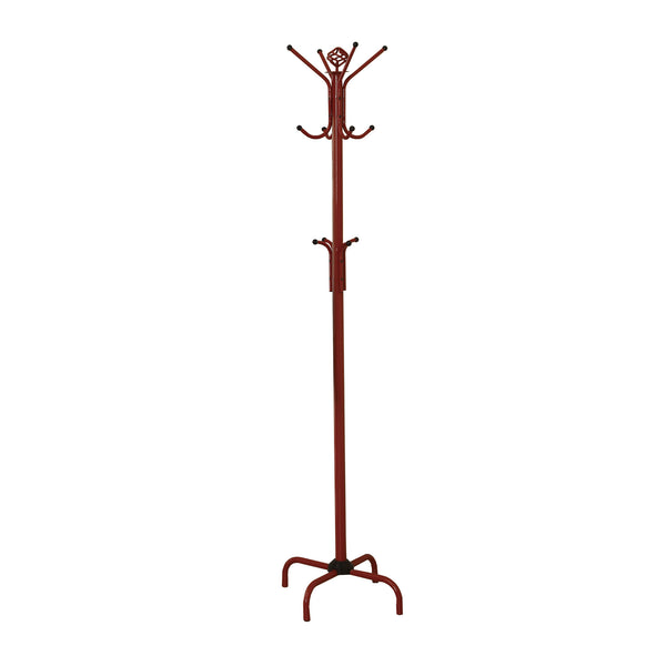 19" x 19" x 70" Red  Metal  Coat Rack