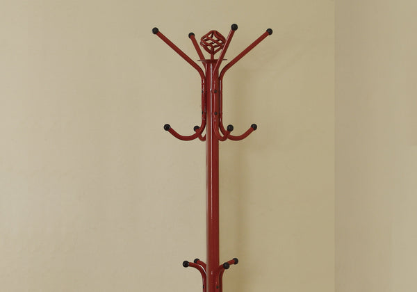 19" x 19" x 70" Red  Metal  Coat Rack