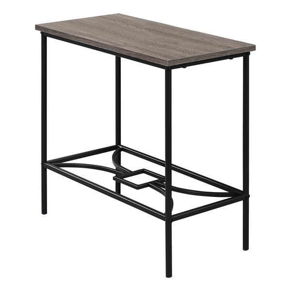 11.75" x 23.75" x 22" Dark Taupe Black Mdf Metal  Accent Table