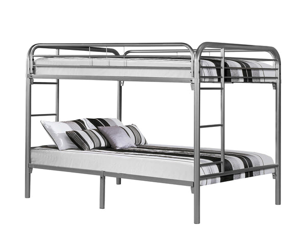 Full Full Size Silver Metal Bunk Bed