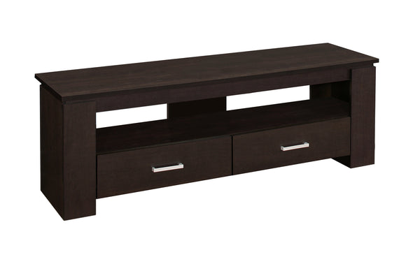 16.25" Particle Board and Laminate TV Stand with 2 Storage Drawers