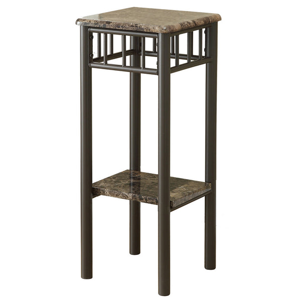 12" x 12" x 28" Cappuccino Mdf Metal  Accent Table