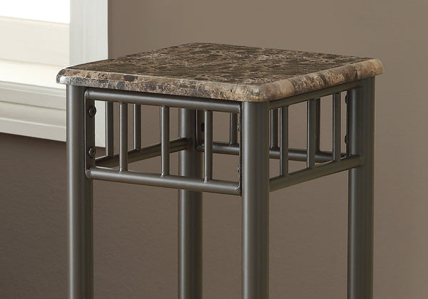 12" x 12" x 28" Cappuccino Mdf Metal  Accent Table