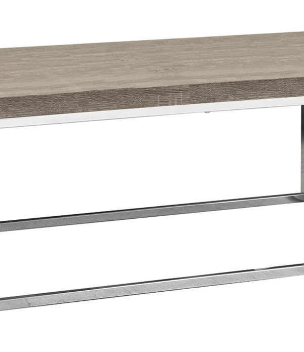 X Trestle Dark Taupe and Chrome Coffee Table