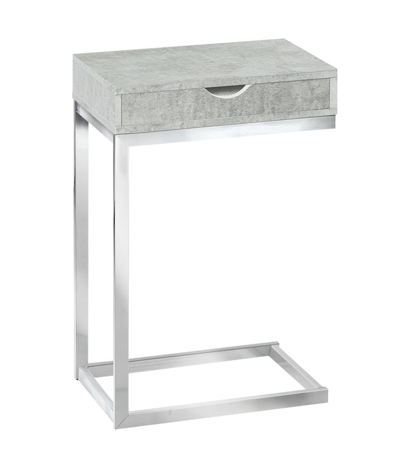 10.25" x 15.75" x 24.5" Grey Finish and Laminated Metal Accent Table