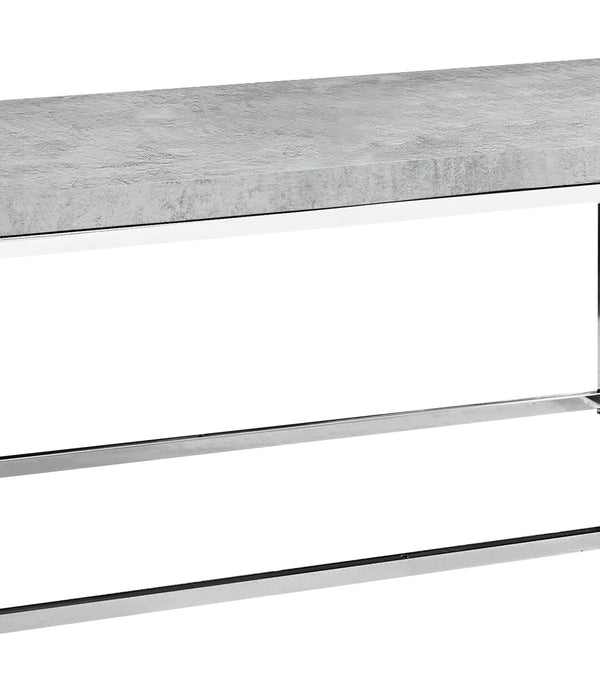 Industrial Chic Gray Faux Cement and Chrome Coffee Table