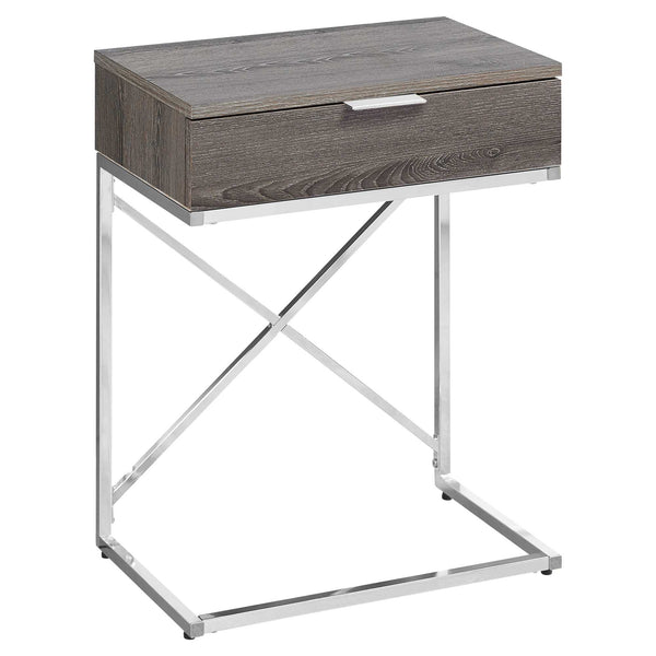 18.2" x 12.8" x 23.5" Dark Taupe  Particle Board  Metal  Accent Table