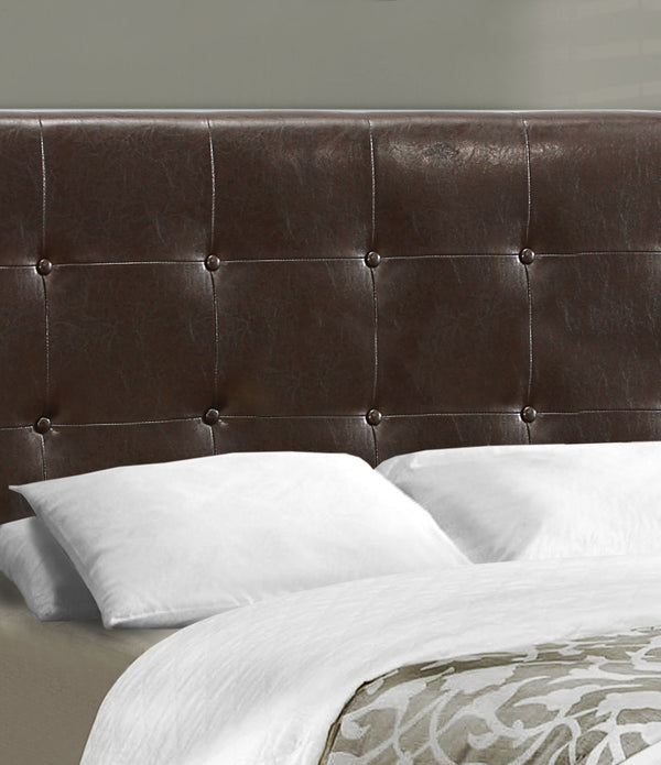 Full Size Dark Brown Leather Look Bed