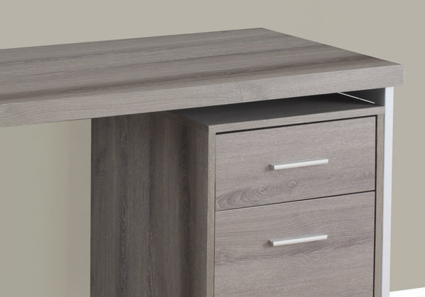 23.75" x 47.25" x 30.75" Dark Taupe Silver Particle Board Hollow Core Metal  Computer Desk