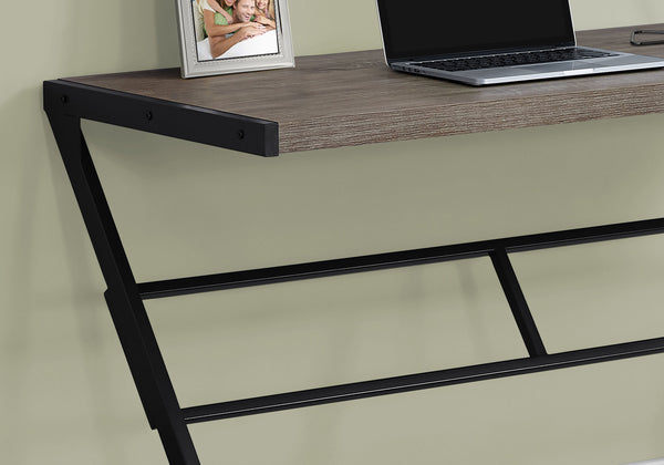 22" x 48" x 30" Dark Taupe  Black  Mdf  Metal  Computer Desk