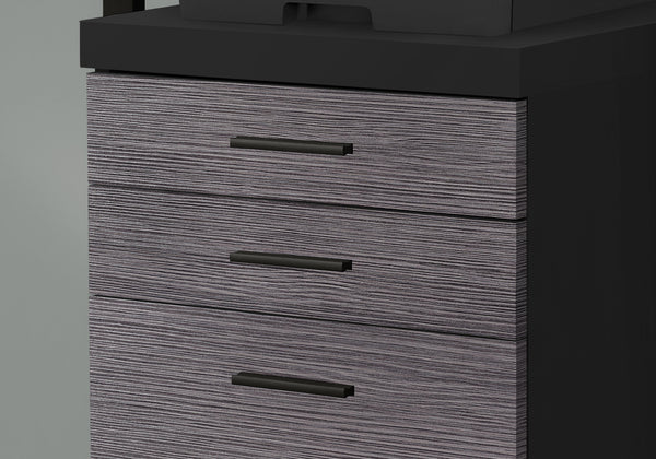 17.75" x 18.25" x 25.25" Black Grey Particle Board 3 Drawers  Filing Cabinet