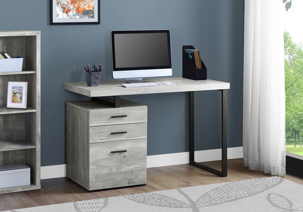 23.75" x 47.25" x 30" Grey Black Particle Board Hollow Core Metal  Computer Desk