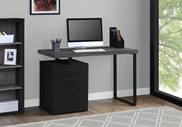 23.75" x 47.25" x 30" Black Grey Particle Board Hollow Core Metal  Computer Desk