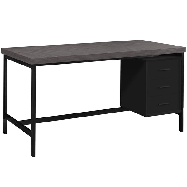 30" x 60" x 31" Black  Grey  Particle Board  Hollow Core  Metal   Computer Desk With A Hollow Core