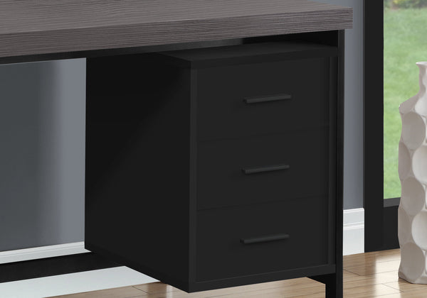 30" x 60" x 31" Black  Grey  Particle Board  Hollow Core  Metal   Computer Desk With A Hollow Core