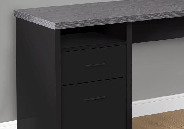 47.25" x 78.75" x 30" Black Grey Particle Board Hollow Core Metal  Computer Desk