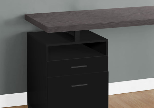 23.75" x 60" x 30" Black Grey Particle Board Hollow Core Metal  Computer Desk