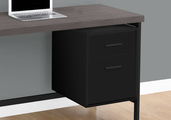 23.75" x 47.25" x 30.75" Black Grey Particle Board Hollow Core Metal  Computer Desk