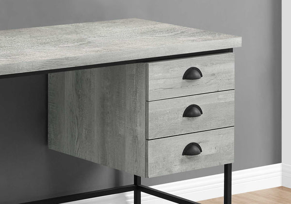 23.75" x 55.25" x 30" Grey Black Particle Board Hollow Core Metal  Computer Desk