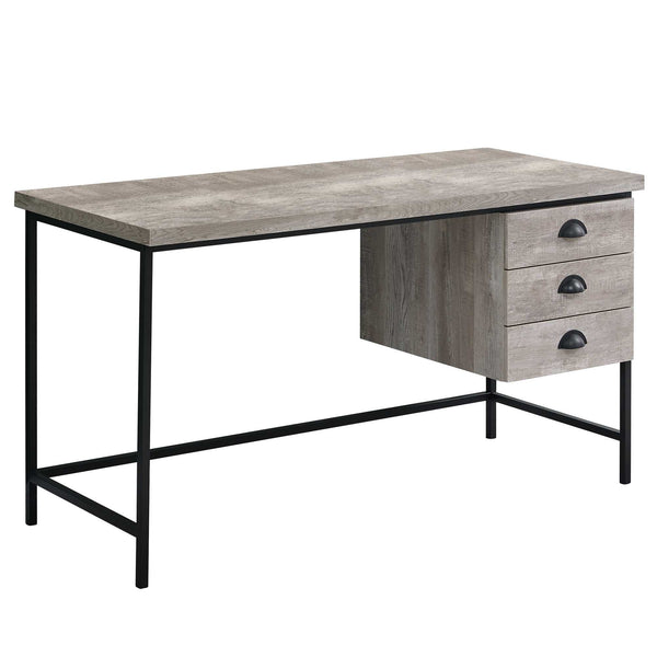 23.75" x 55.25" x 30" Taupe Black Particle Board Hollow Core Metal  Computer Desk