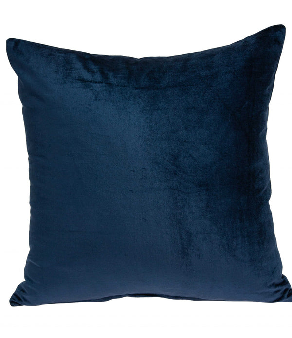 Shimmy Navy Blue Rayon Solid Color Pillow Cover