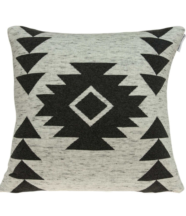 Heather Tan and Grey Southwest Design Cotton Pillow Cover