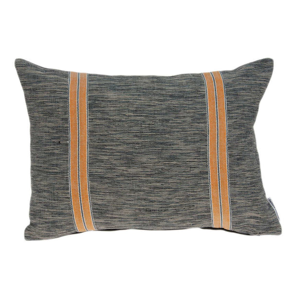 Dark Grey and Orange Accent Pillow Cover